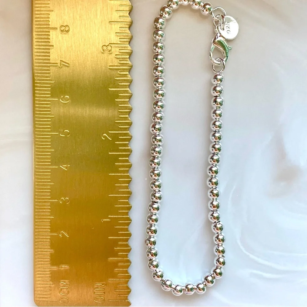 Silver 4mm Beaded Bracelet - Classic Silver Elegance
